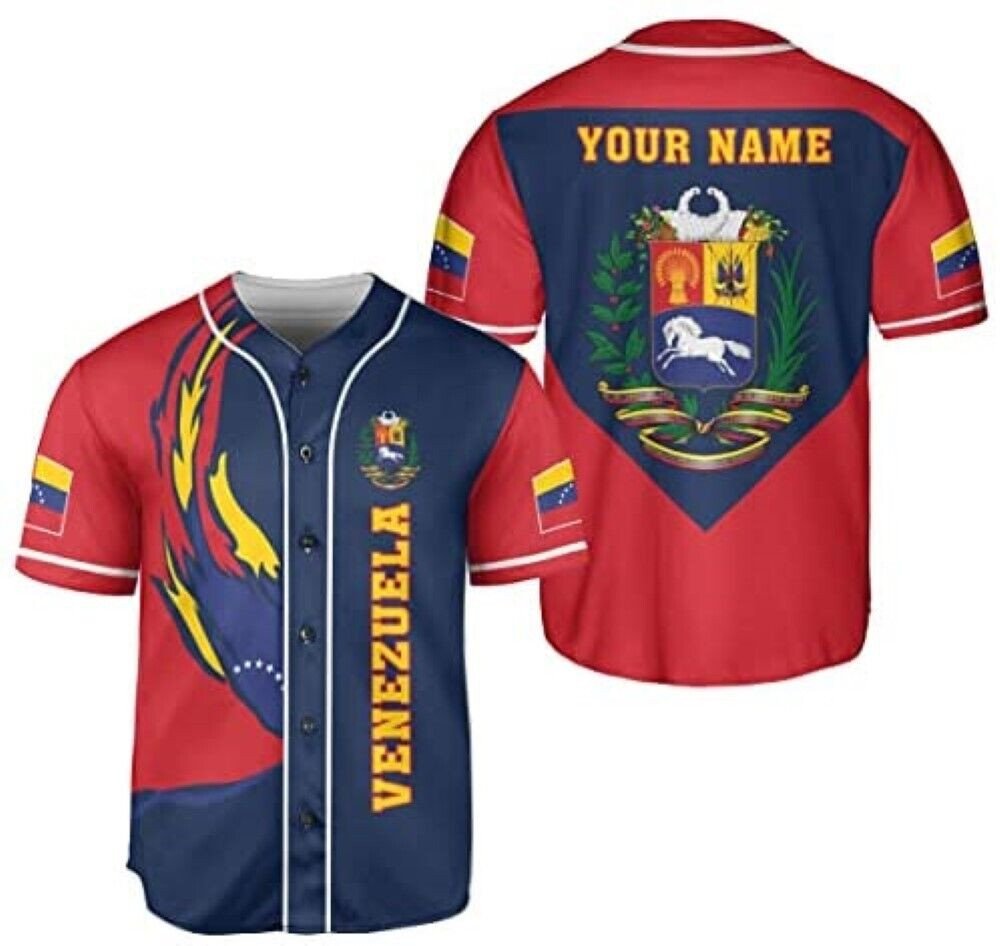 Personalized Name Venezuela Baseball Jersey Shirt, Venezuela Jersey For Men Women