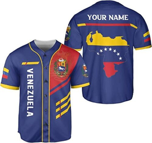 Personalized Name Venezuela Baseball Jersey Shirt, Venezuela Jersey For Men Women