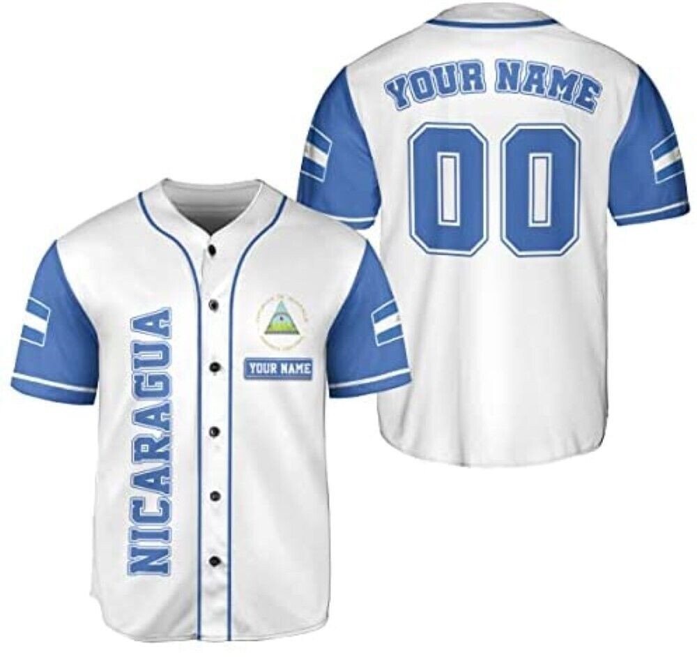 Personalized Nicaragua Baseball Jersey, Custom Nicaragua Baseball Jersey For Men Women