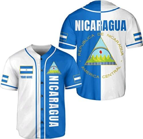 Personalized Nicaragua Baseball Jersey, Custom Nicaragua Baseball Jersey For Men Women