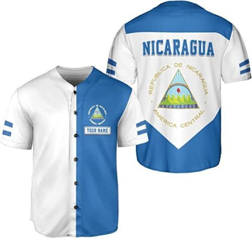 Personalized Nicaragua Baseball Jersey, Custom Nicaragua Baseball Jersey For Men Women