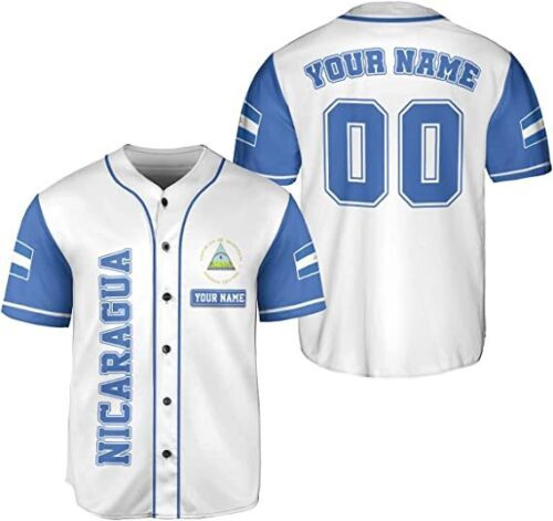 Personalized Nicaragua Baseball Jersey, Custom Nicaragua Baseball Jersey For Men Women