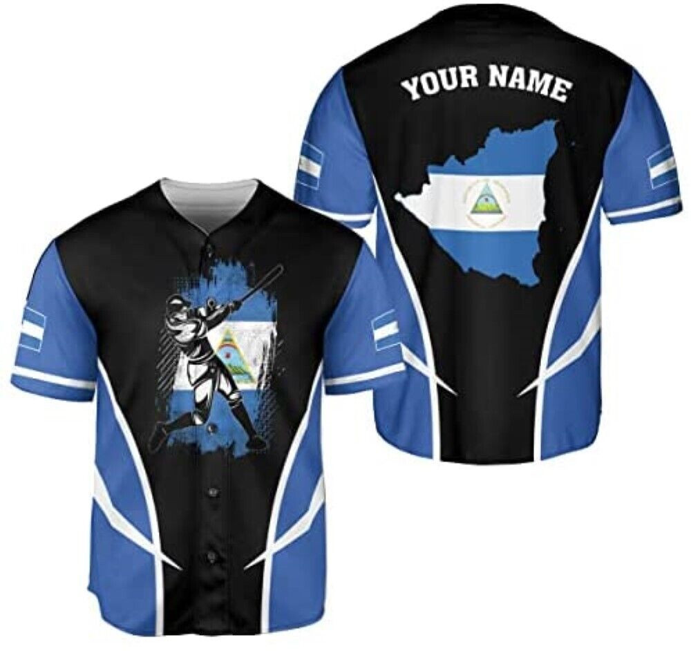 Personalized Nicaragua Baseball Jersey, Custom Nicaragua Baseball Jersey For Men Women