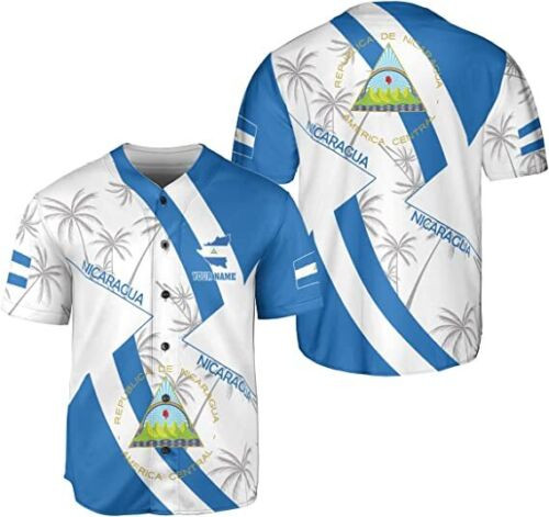 Personalized Nicaragua Baseball Jersey, Custom Nicaragua Baseball Jersey For Men Women