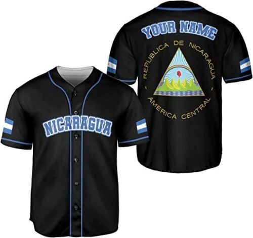 Personalized Nicaragua Baseball Jersey, Custom Nicaragua Baseball Jersey For Men Women