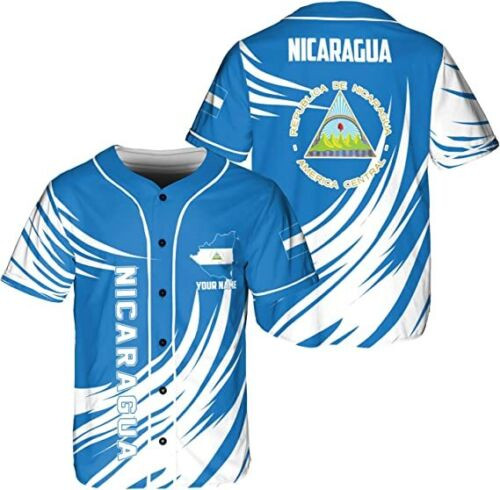 Personalized Nicaragua Baseball Jersey Shirt Name Nicaraguan Baseball Jersey For Men Women
