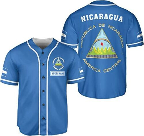 Personalized Nicaragua Baseball Jersey Shirt Name Nicaraguan Baseball Jersey For Men Women