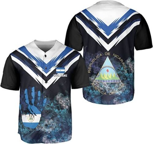 Personalized Nicaragua Baseball Jersey Shirt Name Nicaraguan Baseball Jersey For Men Women