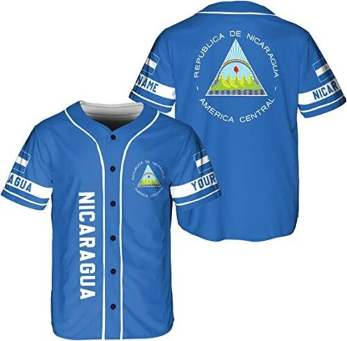 Personalized Nicaragua Baseball Jersey Shirt Nicaraguan Camisas Shirts Nicaragua