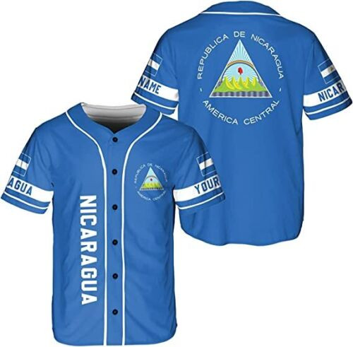 Personalized Nicaragua Baseball Jersey Shirt Nicaraguan Camisas Shirts Nicaragua