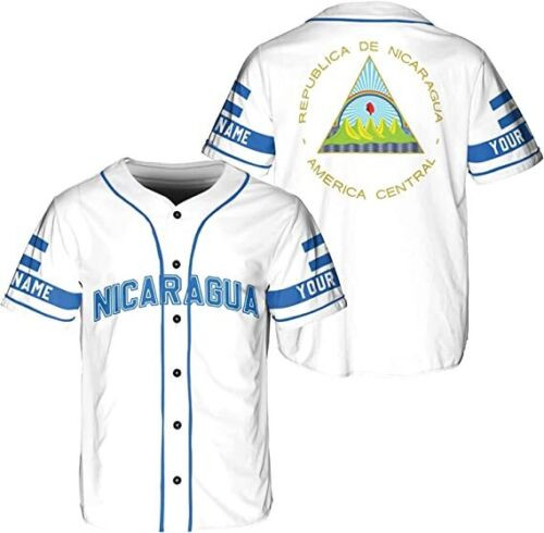 Personalized Nicaragua Baseball Jersey Shirt Nicaraguan Camisas Shirts Nicaragua