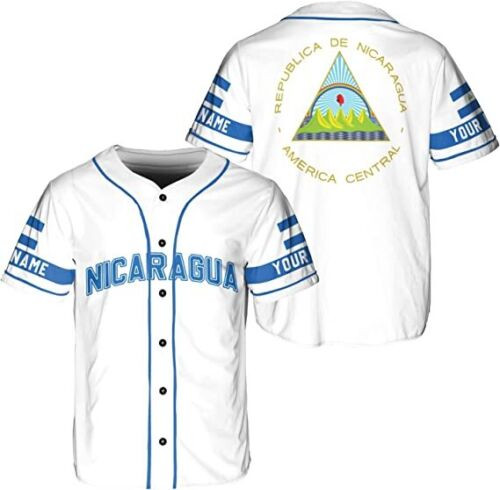 Personalized Nicaragua Baseball Jersey Shirt Nicaraguan Camisas Shirts Nicaragua