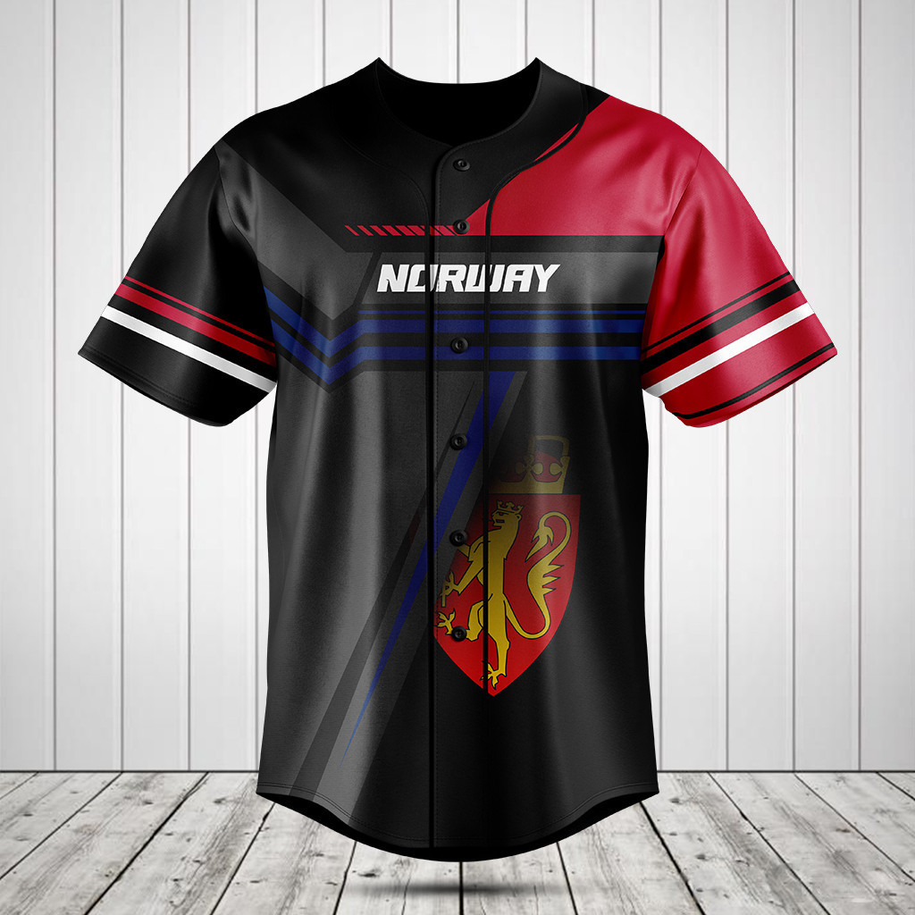 Personalized Norway Coat Of Arms 3D Baseball Jersey