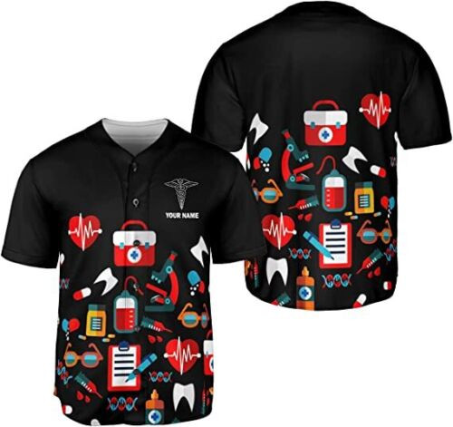 Personalized Nurse Baseball Jersey Shirt, Nurse Graduation Gifts, Nursing Emerge