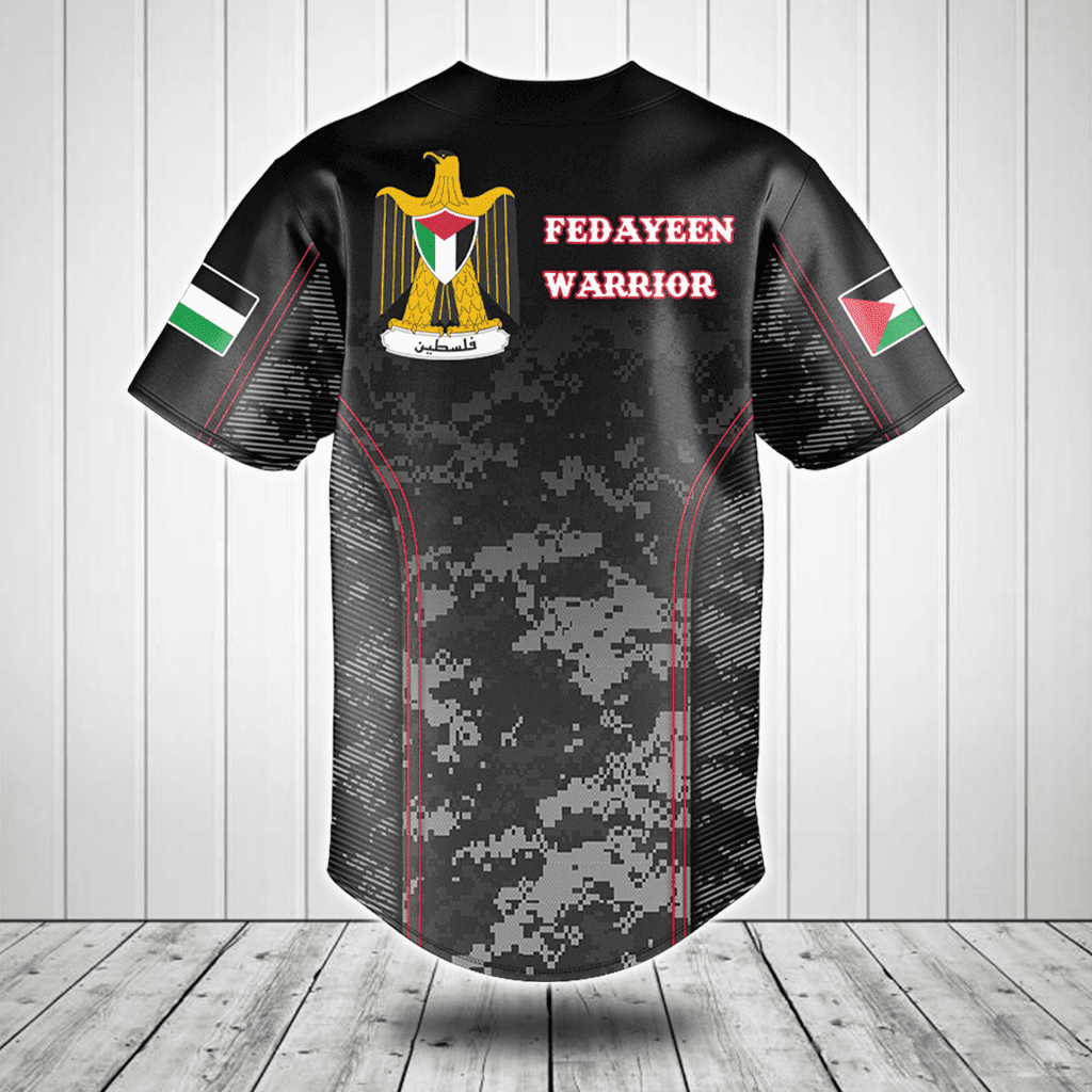 Personalized Palestine Camo Anthem Baseball Jersey