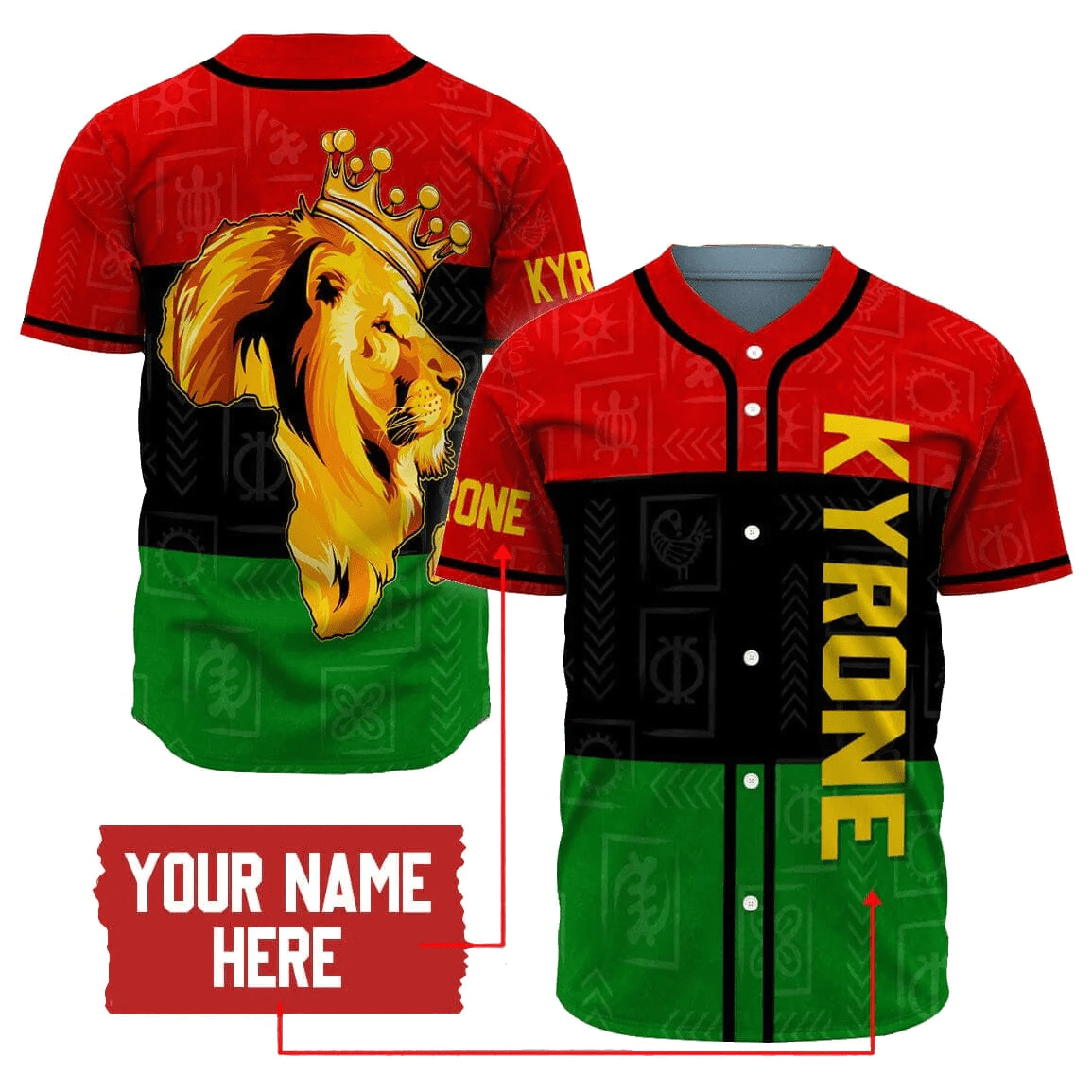 Personalized Pan Africa Jersey Shirt Juneteenth Shirt Baseball Jersey