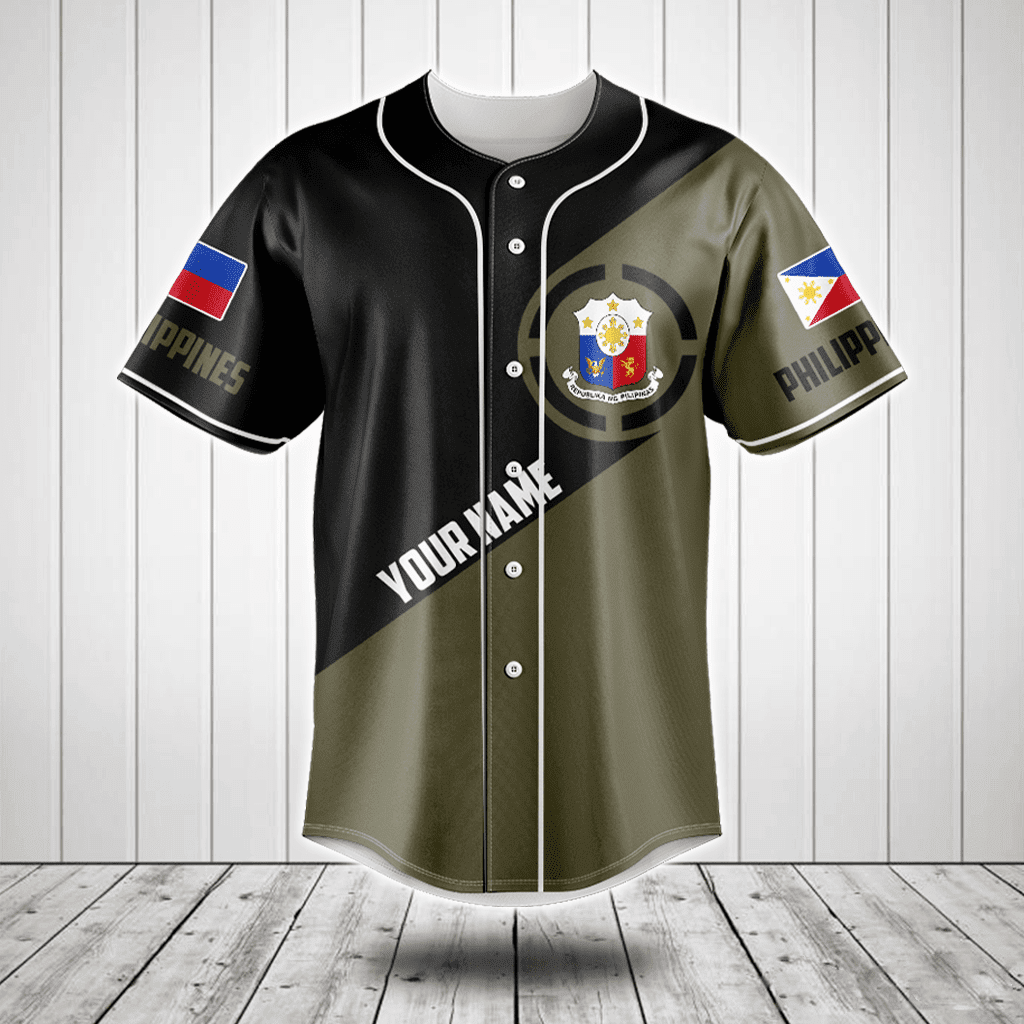 Personalized Philippines Coat Of Arms Round Baseball Jersey
