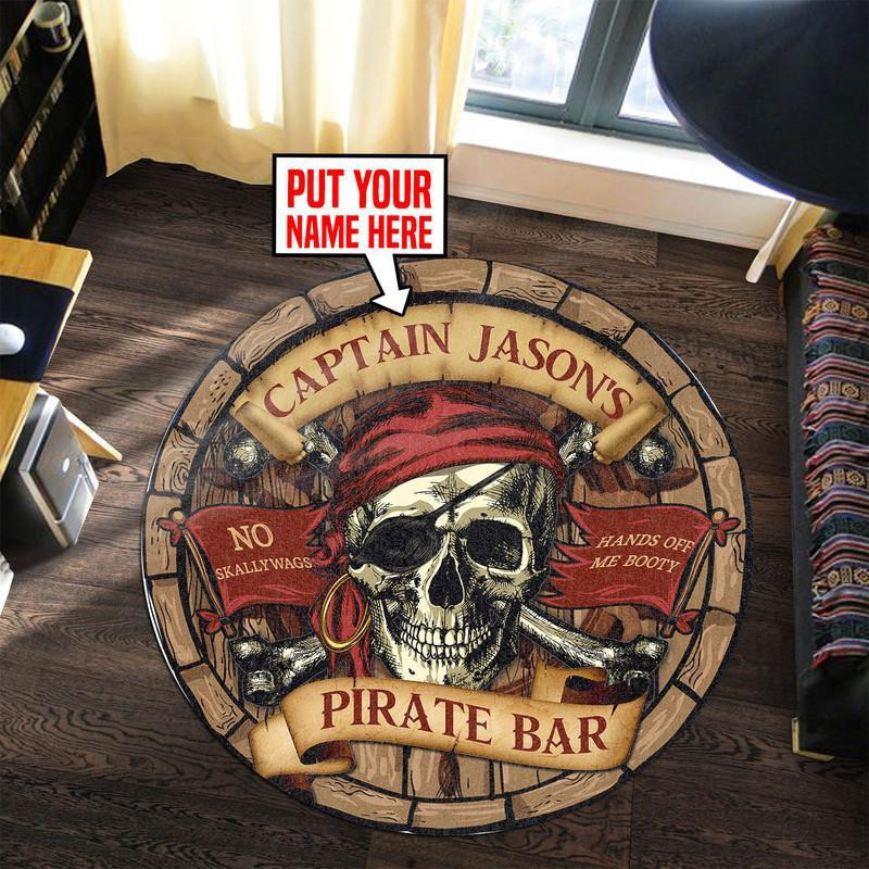 Personalized Pirate Home Bar Round Rug Carpet Bedroom Livingroom Home Decor