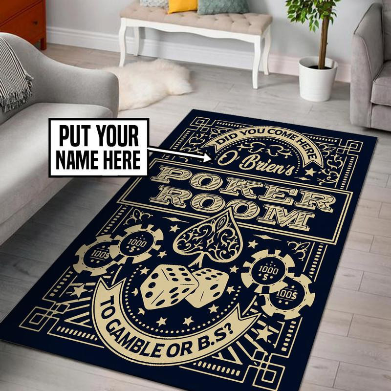 Personalized Poker Game Room Living Room Round Rug Carpet Bedroom Livingroom Home Decor - Image 3