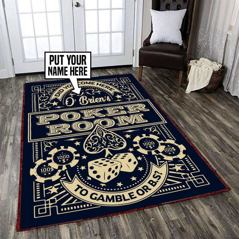 Personalized Poker Game Room Living Room Round Rug Carpet Bedroom Livingroom Home Decor