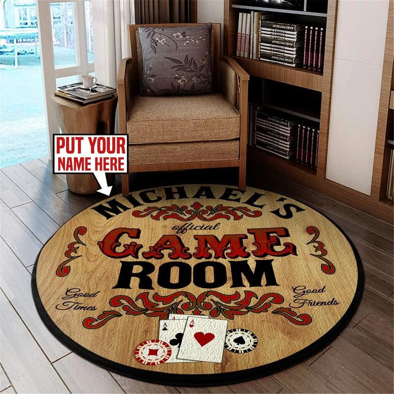 Personalized Poker Room Living Room Round Rug Carpet Bedroom Livingroom Home Decor