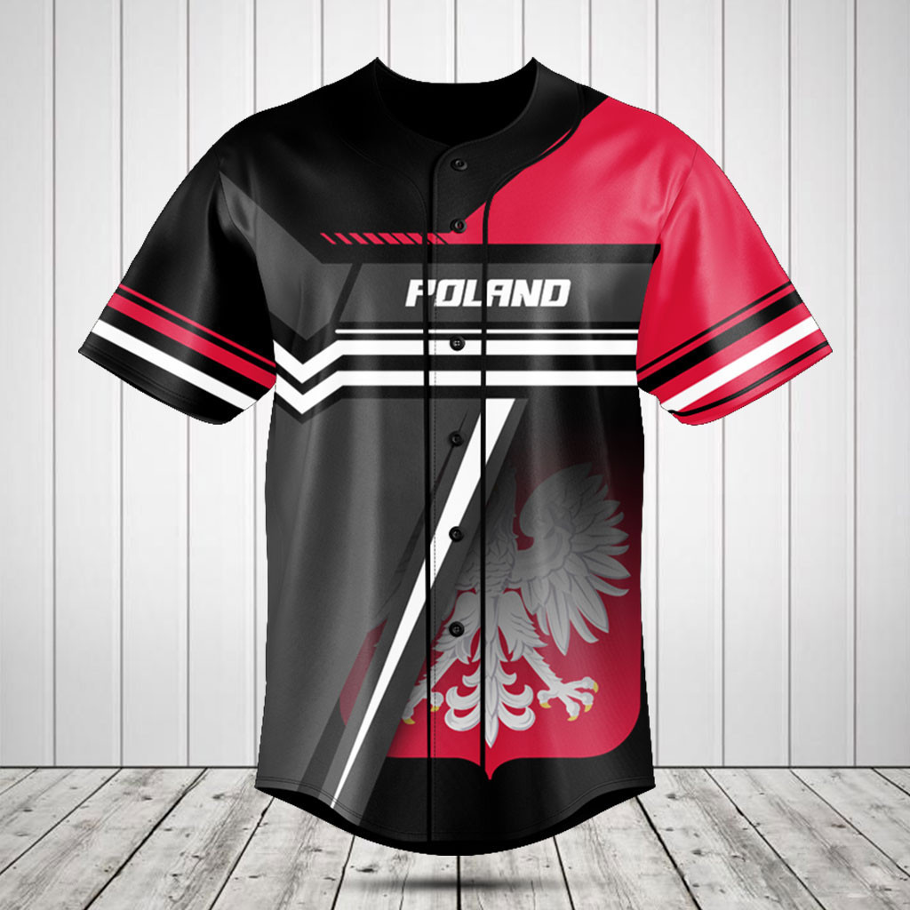 Personalized Poland Coat Of Arms 3D Baseball Jersey