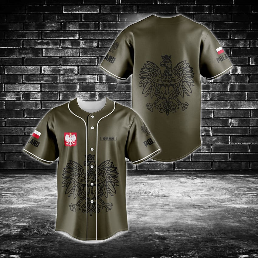 Personalized Poland Coat Of Arms Baseball Jersey