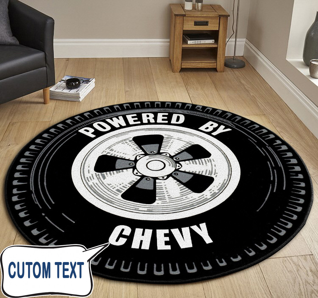 Personalized Power By Hot Rod Round Rug Carpet Bedroom Livingroom Home Decor - Image 3