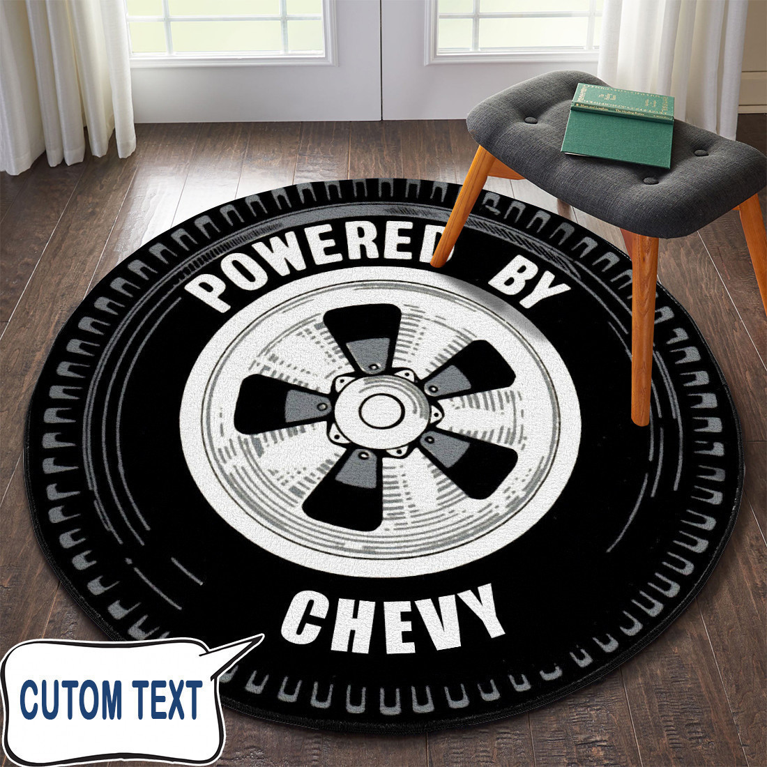 Personalized Power By Hot Rod Round Rug Carpet Bedroom Livingroom Home Decor
