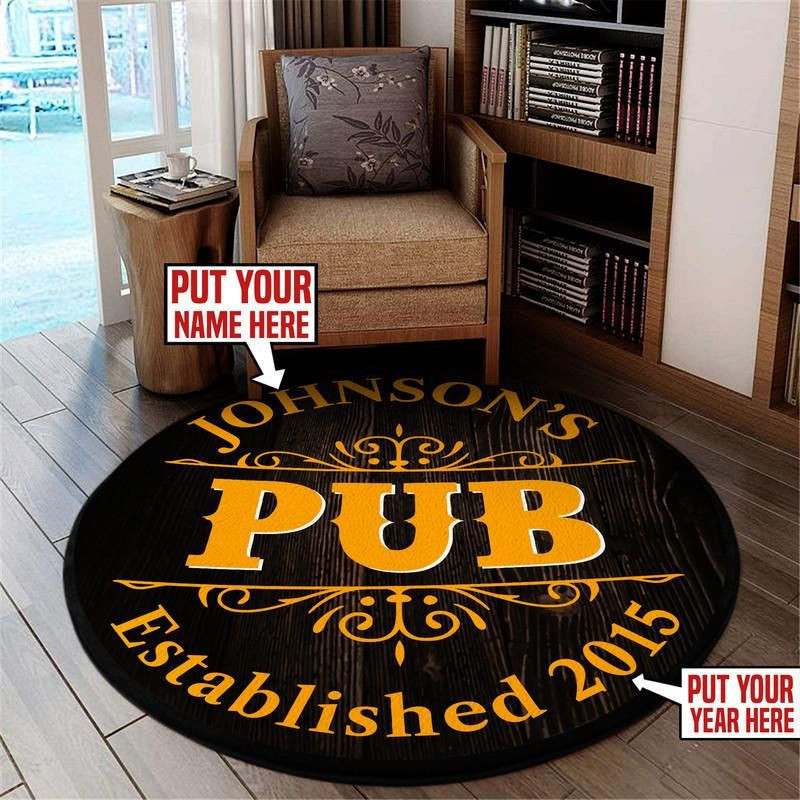 Personalized Pub Living Room Round Rug Carpet Bedroom Livingroom Home Decor