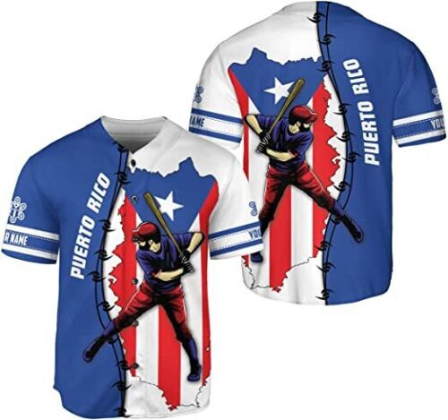 Personalized Puerto Rico Baseball Jersey Shirt