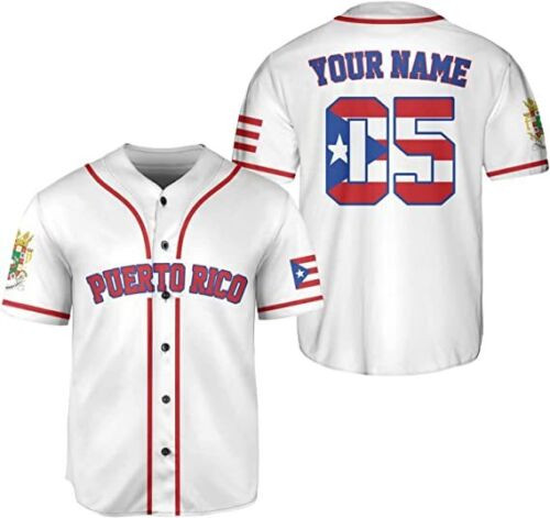 Personalized Puerto Rico Baseball Jersey Shirt