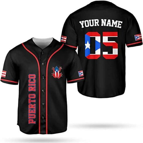 Personalized Puerto Rico Baseball Jersey Shirt Custom Team Name Puerto Rican Baseball Jersey