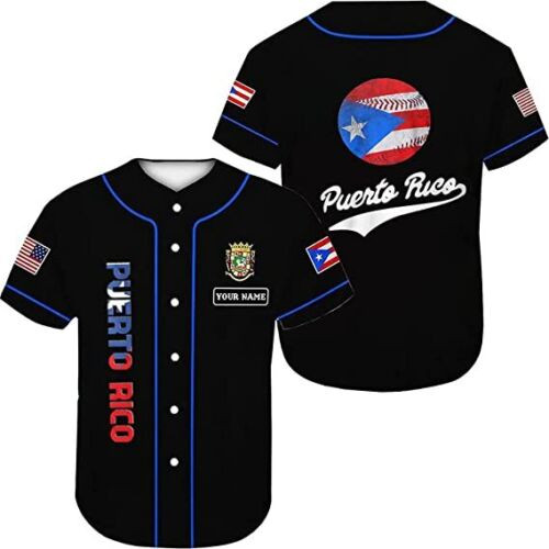 Personalized Puerto Rico Baseball Jersey Shirt Custom Team Name Puerto Rican Baseball Jersey