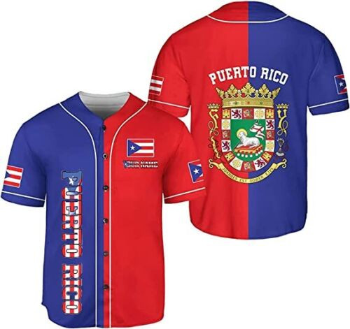 Personalized Puerto Rico Baseball Jersey Shirt Custom Team Name Puerto Rican Baseball Jersey