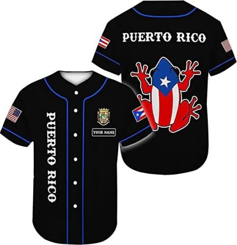 Personalized Puerto Rico Baseball Jersey Shirt Customized Puerto Rican Baseball Jersey