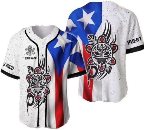 Personalized Puerto Rico Baseball Jersey Shirt Customized Puerto Rican Baseball Jersey