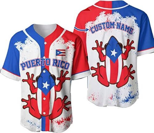 Personalized Puerto Rico Baseball Jersey Shirt Customized Puerto Rican Baseball Jersey