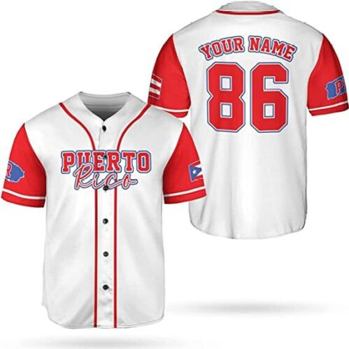 Personalized Puerto Rico Baseball Jersey Shirt Customized Puerto Rican Baseball Jersey