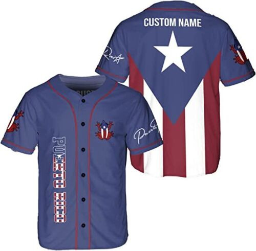 Personalized Puerto Rico Baseball Jersey Shirt Customized Puerto Rican Baseball Jersey