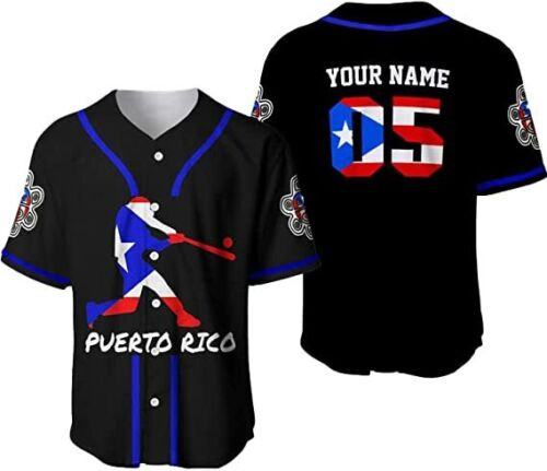 Personalized Puerto Rico Baseball Jersey Shirt Customized Puerto Rican Baseball Jersey