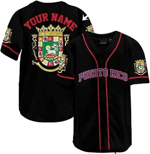 Personalized Puerto Rico Baseball Jersey Shirt Customized Puerto Rican Baseball Jersey