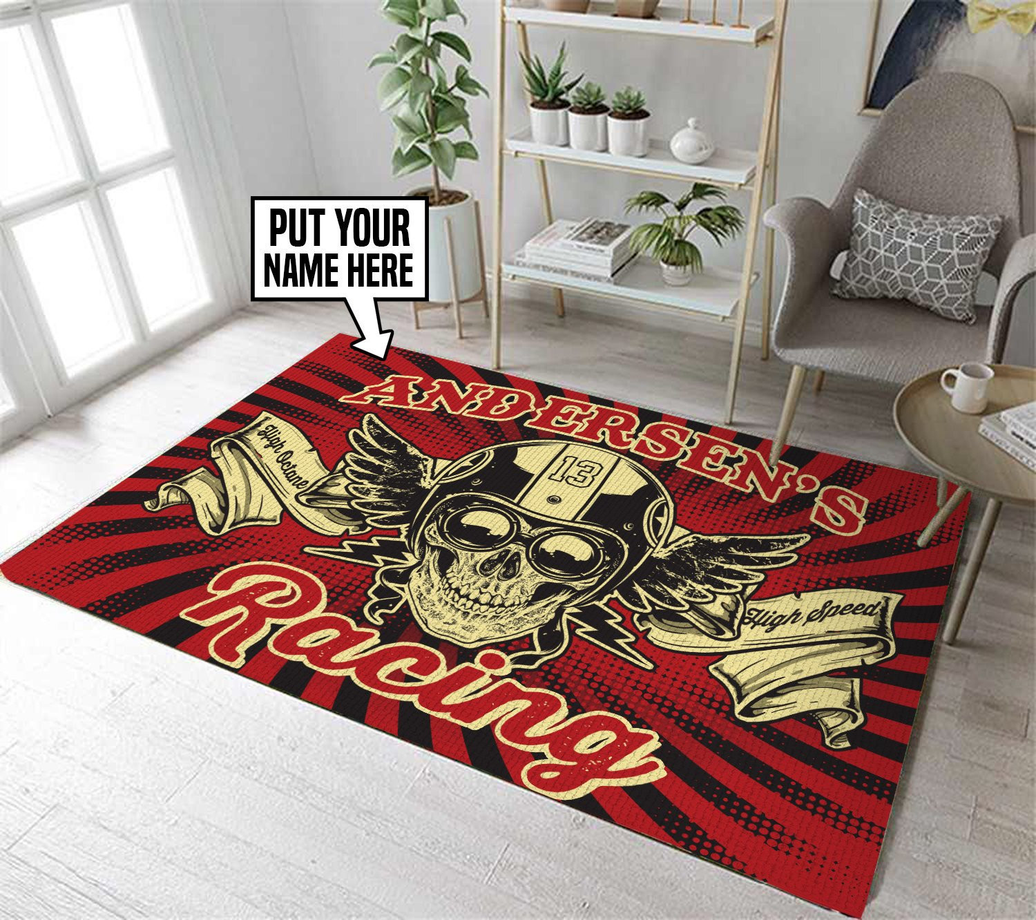 Personalized Racing Round Rug Carpet Bedroom Livingroom Home Decor