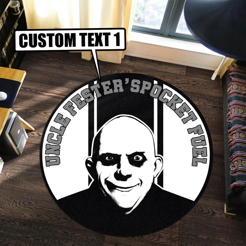 Personalized Rocket Fuel Hot Rod Round Rug Carpet Bedroom Livingroom Home Decor