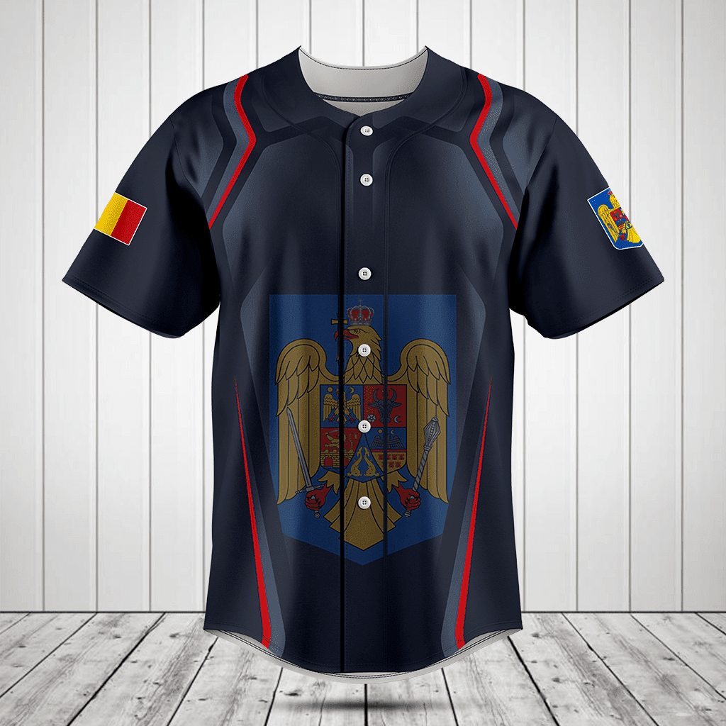 Personalized Romania Coat Of Arms Print 3D Special Baseball Jersey