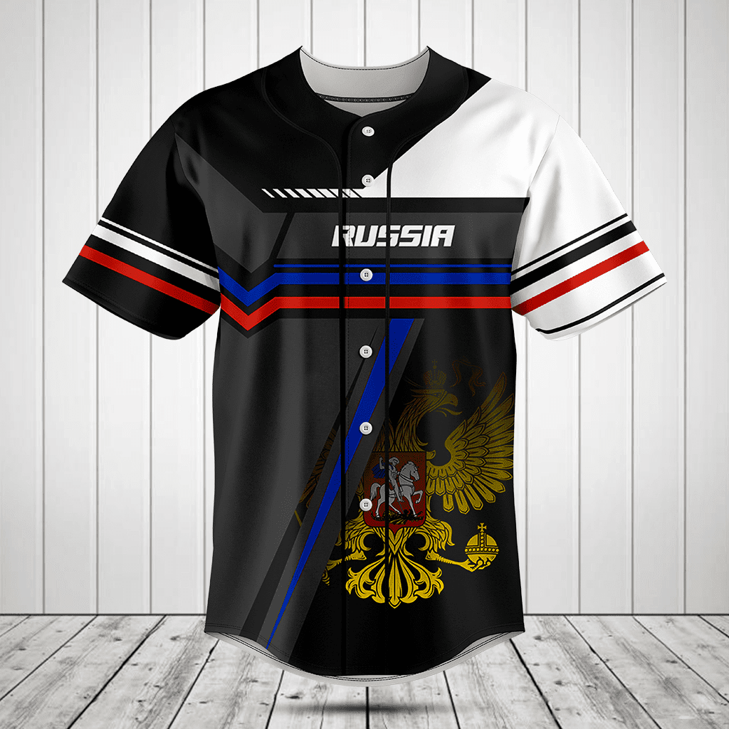 Personalized Russia Coat Of Arms 3D Baseball Jersey