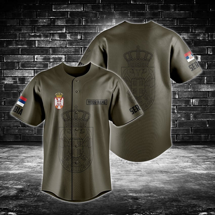 Personalized Serbia Coat Of Arms Baseball Jersey