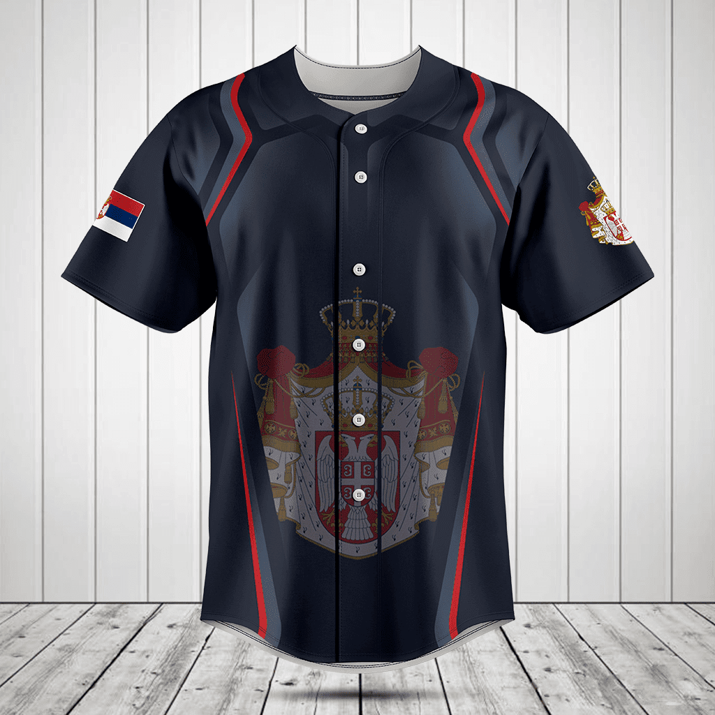 Personalized Serbia Coat Of Arms Print 3D Special Baseball Jersey