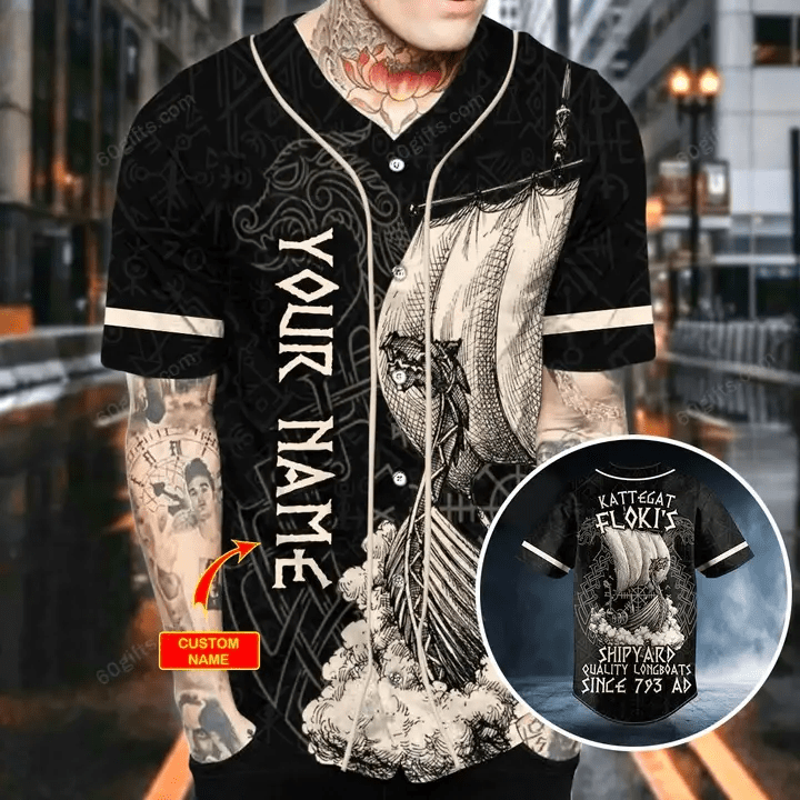 Personalized Ship Yard Quality Long Boats Since 793 Ad Baseball Jersey
