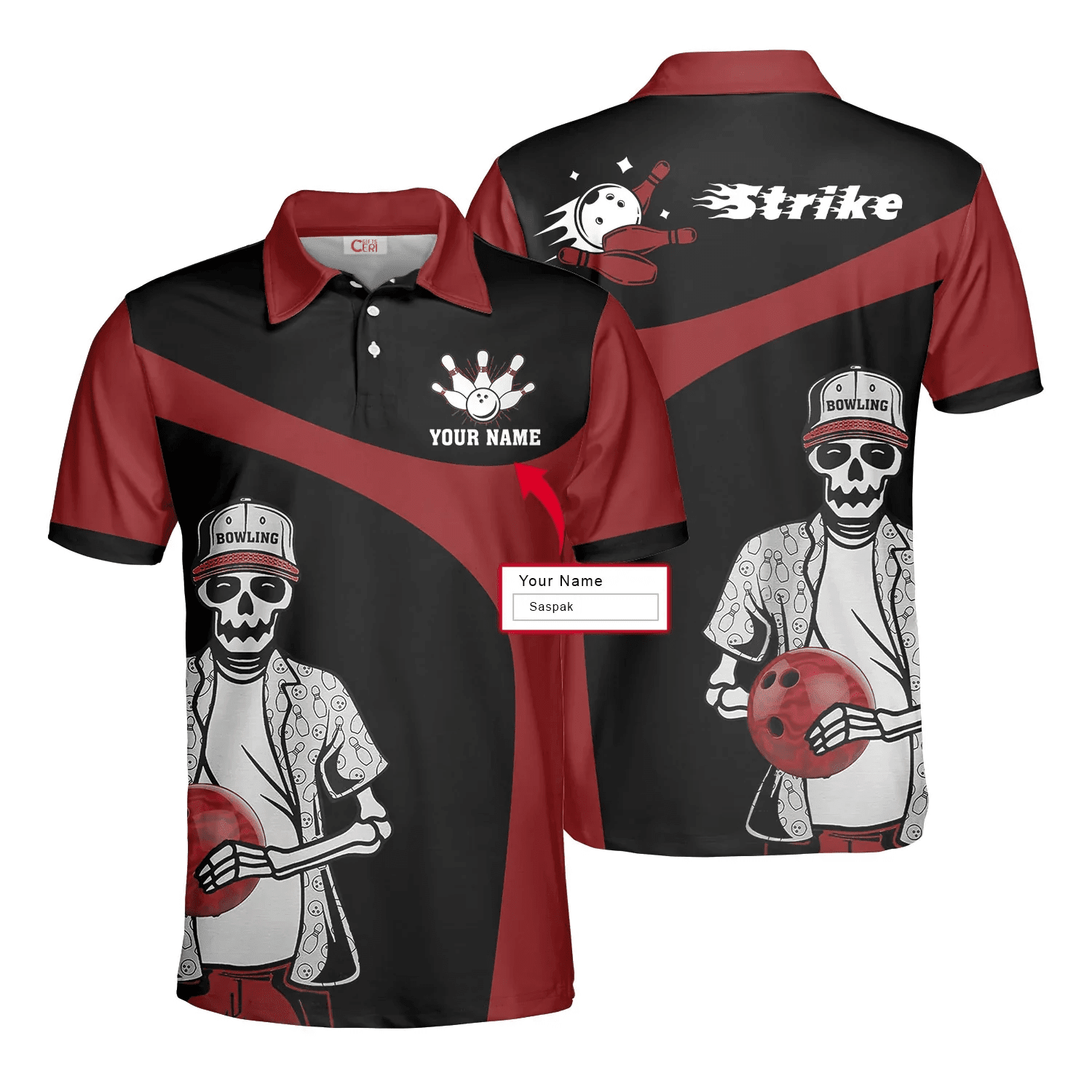 Personalized Skeleton Billiards Pool Men Polo Shirt, Strike Personalized Polo Shirt, Best Gift For Billiards Lovers